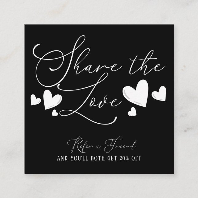 Freigeben der Liebe Simple Minimal Hearts Script-R Empfehlungskarte (Vorderseite)