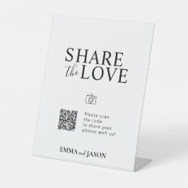 Freigeben des Liebe-Hochzeitungs-Fotos QR-Code-Zei Sockelschild