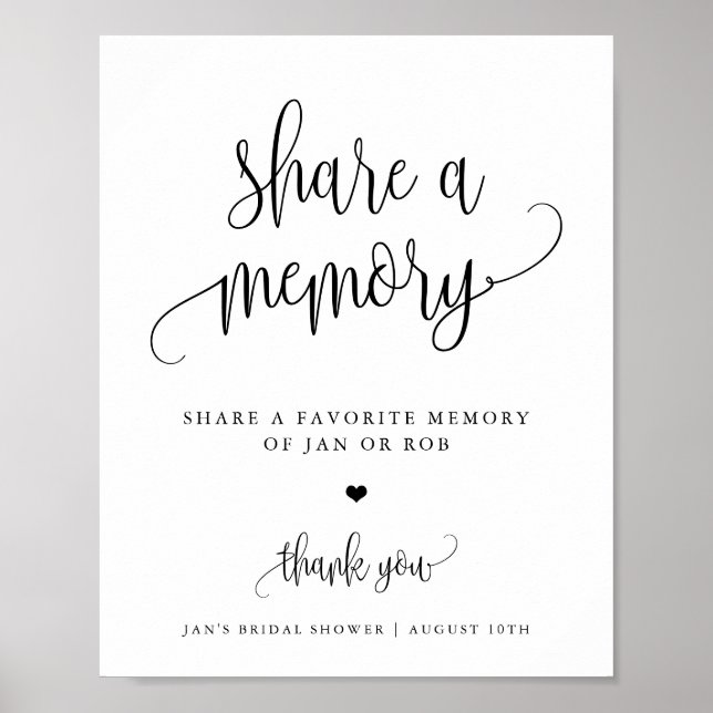 Freigeben einer Minimalistischen Kalligrafie-Anzei Poster (Vorne)