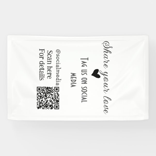 Freigeben Sie Liebe Scan QR-Code hinzufügen sozial Banner (Horizontal)