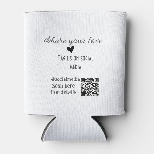 Freigeben Sie Liebe Scan QR-Code hinzufügen sozial Dosenkühler (Vorderseite)