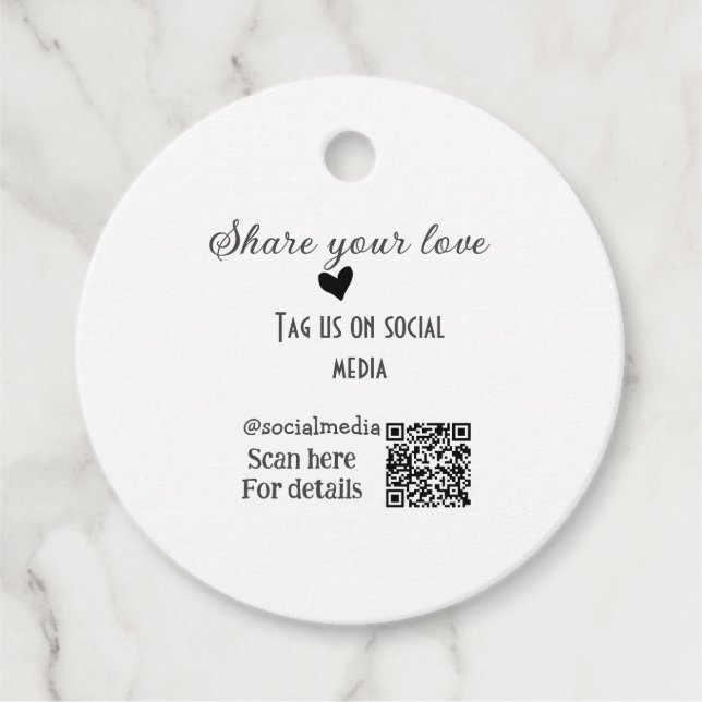 Freigeben Sie Liebe Scan QR-Code hinzufügen sozial Geschenkanhänger (Vorderseite)