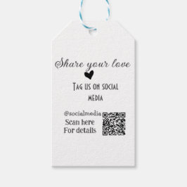 Freigeben Sie Liebe Scan QR-Code hinzufügen sozial Geschenkanhänger