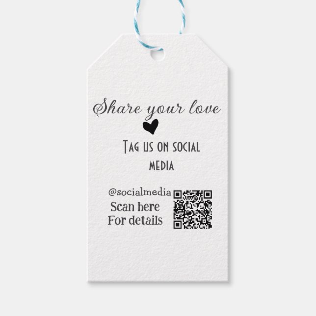 Freigeben Sie Liebe Scan QR-Code hinzufügen sozial Geschenkanhänger (Vorderseite)