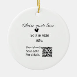 Freigeben Sie Liebe Scan QR-Code hinzufügen sozial Keramik Ornament