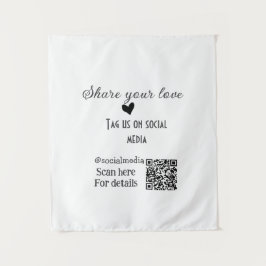 Freigeben Sie Liebe Scan QR-Code hinzufügen sozial Wandteppich