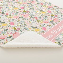 Freigebige Blüten-personalisiertes Baby Sherpadecke