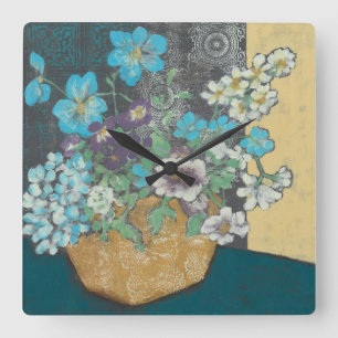 Freigebiger Frühling I Quadratische Wanduhr