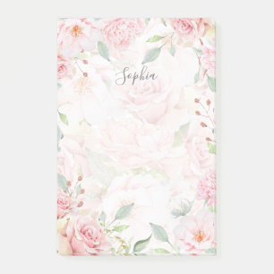 Freigebiger Rosen  eleganter rosa BlumenWatercolor Post-it Klebezettel