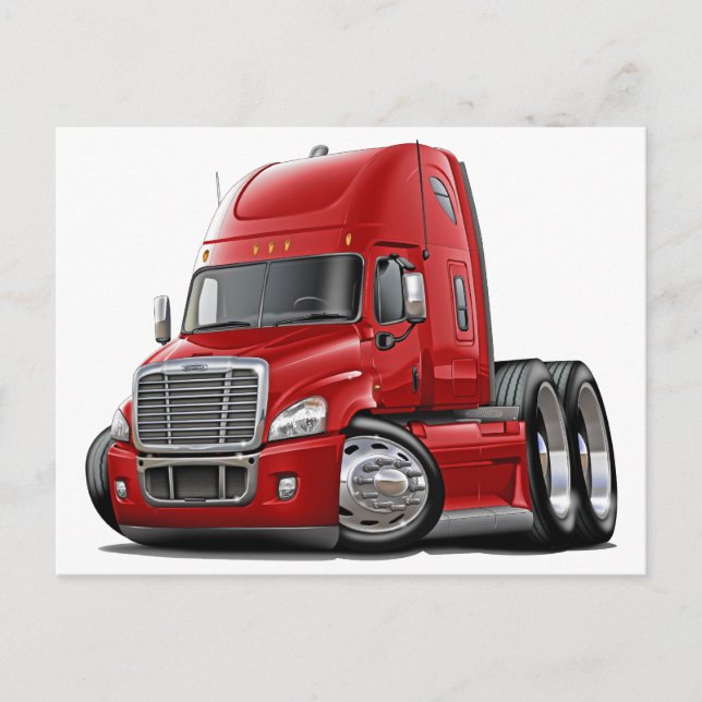 Freightliner Cascadia Red Truck Postkarte (Vorderseite)
