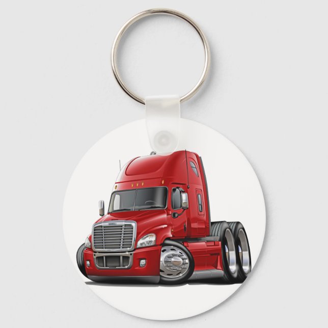 Freightliner Cascadia Red Truck Schlüsselanhänger (Vorderseite)