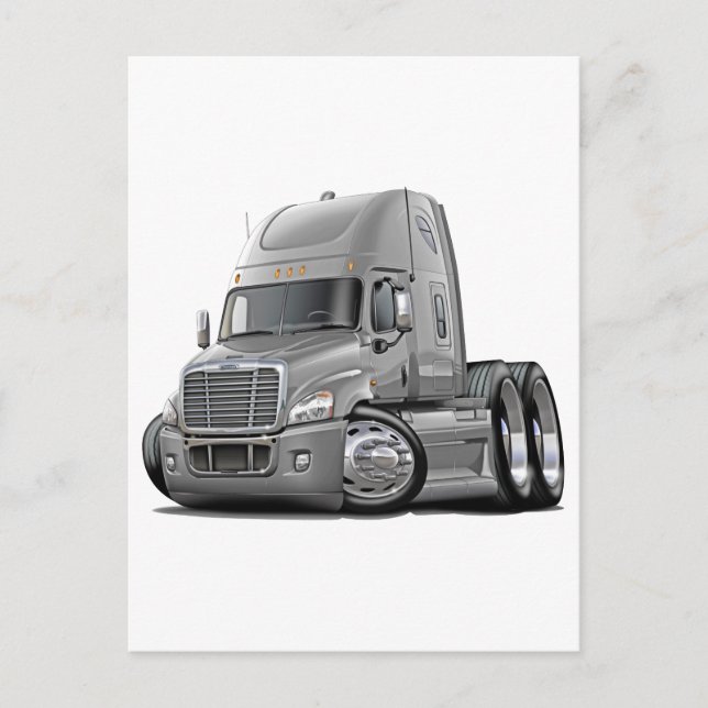 Freightliner Cascadia Silver Truck Postkarte (Vorderseite)