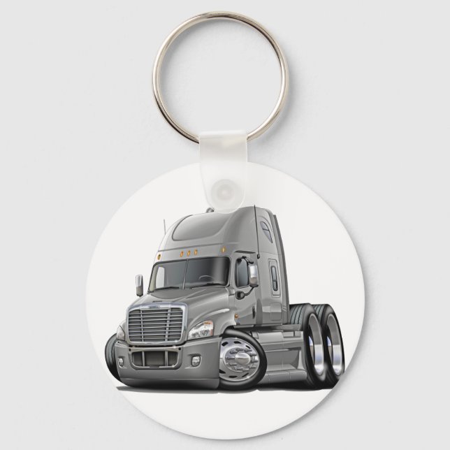 Freightliner Cascadia Silver Truck Schlüsselanhänger (Vorderseite)