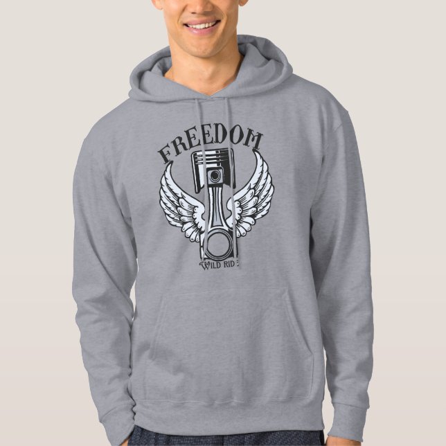 Freigiebpistolen Vintages Motorrad Hoodie (Vorderseite)