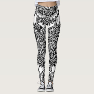 Freihändige Ganzseite B&W Leggings