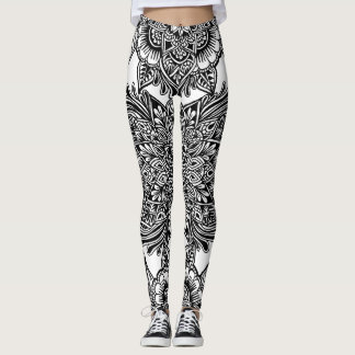 Freihändige Ganzseite B&W Leggings