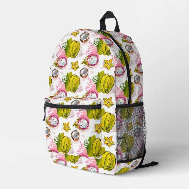 Freihandtexturiertes Fruchtmuster Bedruckter Rucksack (Rückseitige Ecke Rechts)