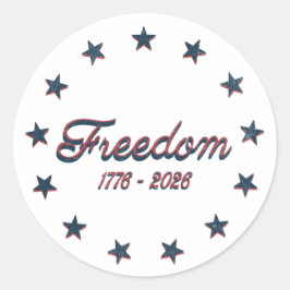 Freiheit 1776–2026 Amerika 250 Patriotisches Desig Runder Aufkleber