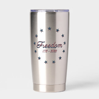 Freiheit 1776–2026 Amerika 250 Patriotisches Desig Thermobecher