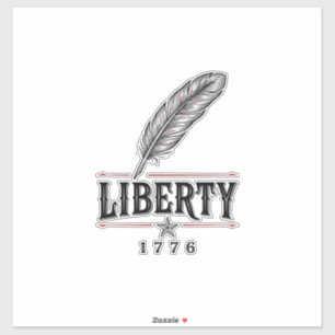 Freiheit 1776 Patriotischer Feder-Vektor-Design_1 Aufkleber