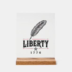 Freiheit 1776 Patriotischer Feder-Vektor-Entwurf_1 Acrylschild