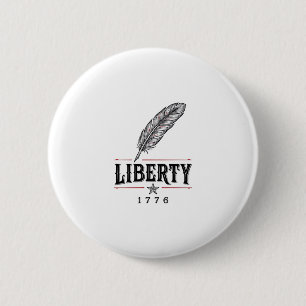 Freiheit 1776 Patriotischer Feder-Vektor-Entwurf_1 Button