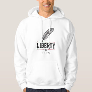 Freiheit 1776 Patriotischer Feder-Vektor-Entwurf_1 Hoodie