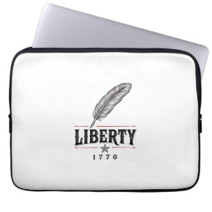 Freiheit 1776 Patriotischer Feder-Vektor-Entwurf_1 Laptopschutzhülle