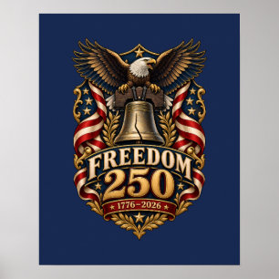 Freiheit 250 Liberty Bell Adler Navy Poster