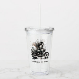 Freiheit auf zwei Rädern - Acryl Cup Fahrerdesign Acryltrinkbecher