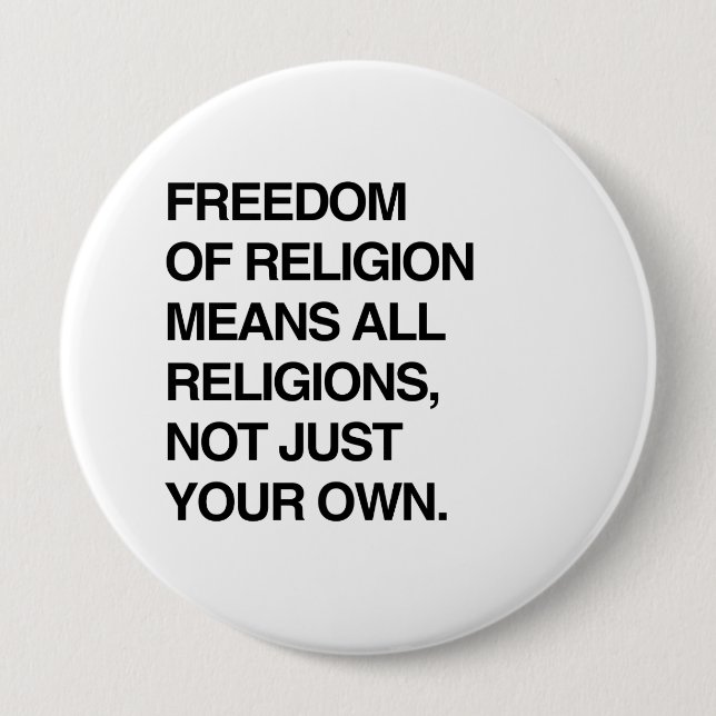 FREIHEIT BEDEUTET ALLE RELIGIONEN BUTTON (Vorderseite)
