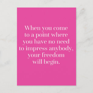 Freiheit beginnt mit Zitat Postkarte