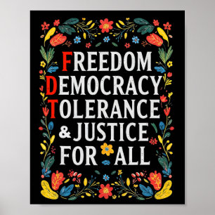 Freiheit Demokratie Toleranz Gerechtigkeit alle su Poster