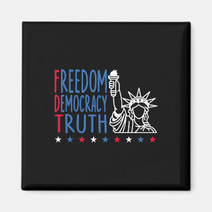 Freiheit Demokratie Wahrheit Patriotisch USA-Flagg Magnet