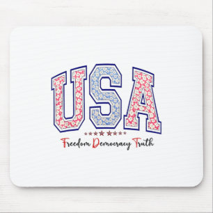 Freiheit Demokratie Wahrheit USA Anti-Trump 4. Jul Mousepad