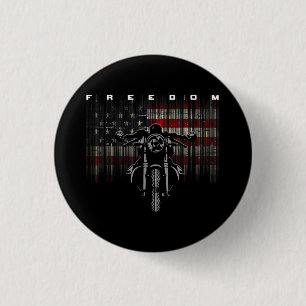 Freiheit der amerikanischen Flagge für Motorräder Button