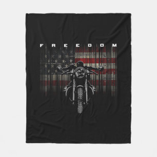 Freiheit der amerikanischen Flagge für Motorräder Fleecedecke