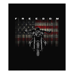 Freiheit der amerikanischen Flagge für Motorräder Fotodruck