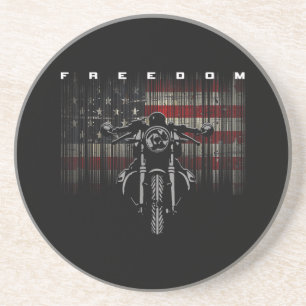 Freiheit der amerikanischen Flagge für Motorräder Getränkeuntersetzer