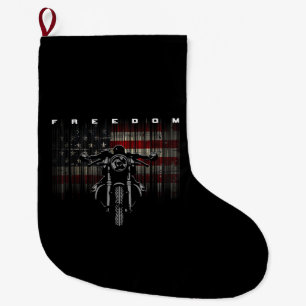 Freiheit der amerikanischen Flagge für Motorräder Großer Weihnachtsstrumpf