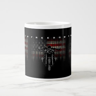 Freiheit der amerikanischen Flagge für Motorräder Jumbo-Tasse
