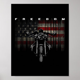 Freiheit der amerikanischen Flagge für Motorräder Poster