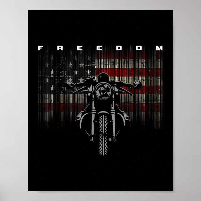 Freiheit der amerikanischen Flagge für Motorräder Poster (Vorne)