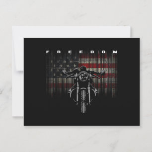 Freiheit der amerikanischen Flagge für Motorräder Postkarte
