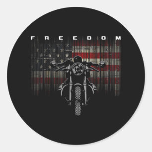 Freiheit der amerikanischen Flagge für Motorräder Runder Aufkleber