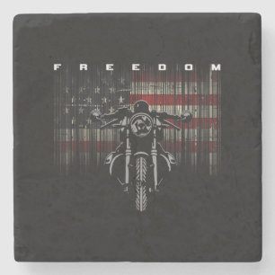 Freiheit der amerikanischen Flagge für Motorräder Steinuntersetzer