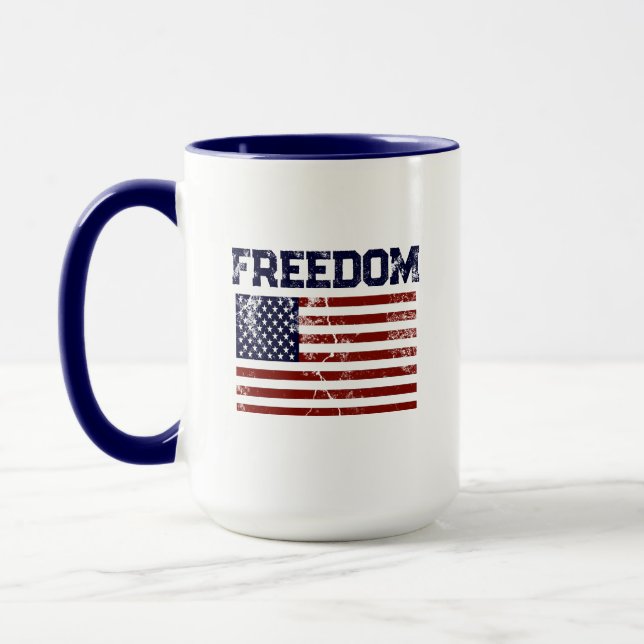 Freiheit der amerikanischen Flagge Tasse (Links)