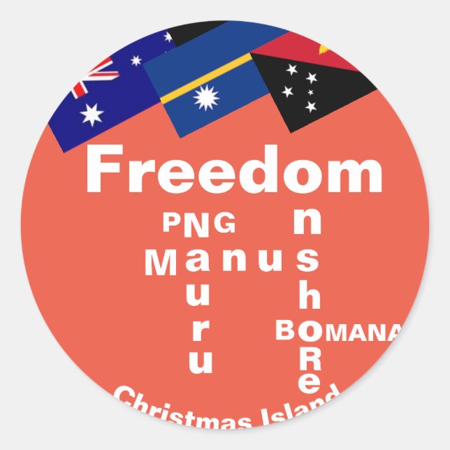 Freiheit der Flüchtlinge - PNG Manus Nauru Onshore Runder Aufkleber (Vorderseite)