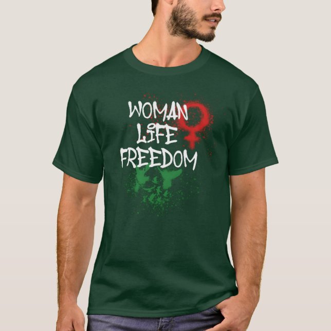Freiheit der Frau Birdsirangraffiti Retro T-Shirt (Vorderseite)