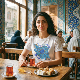 Freiheit der Frau Persian Minakari Blue T-Shirt